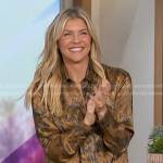 Natalie’s orange floral blouse and pants on The Talk