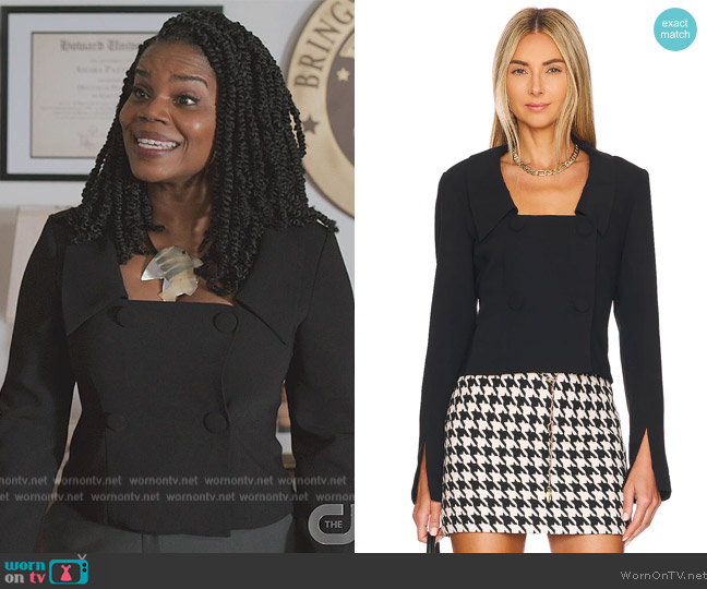 Amanda Uprichard Tavira Blazer worn by Amara Patterson (Kelly Jenrette) on All American Homecoming