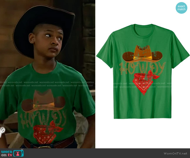 Western Cowboy Tees Howdy Cowboy T-Shirt worn by Bill (Alfred Lewis) on Bunkd