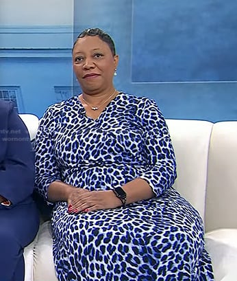 Amie Williams’s blue leopard print dress on Today