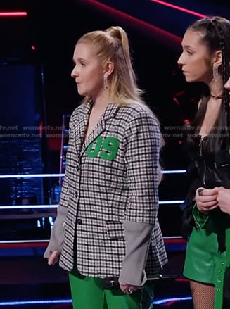 Ana Heichel’s plaid blazer on The Voice