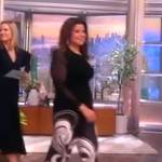 Ana’s black printed pants on The View