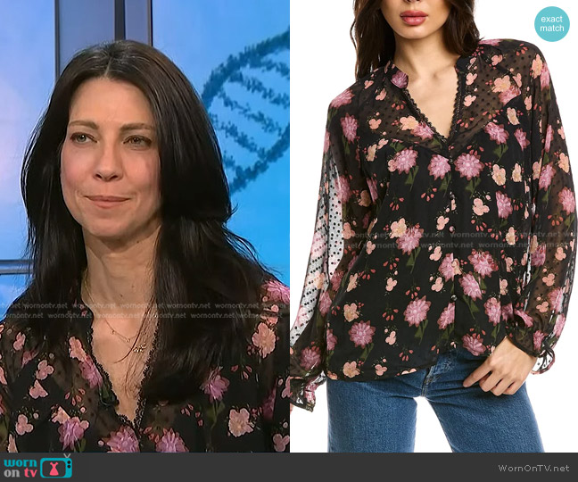 Anna Kay Floral Blouse worn by Dr. Natalie Azar on NBC News Daily