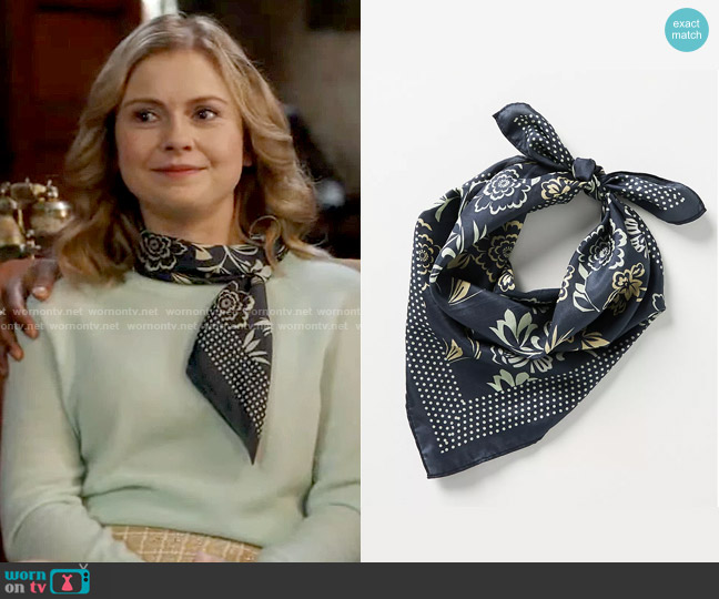 Maeve Floral Silk Scarf worn by Sam (Rose McIver) on Ghosts