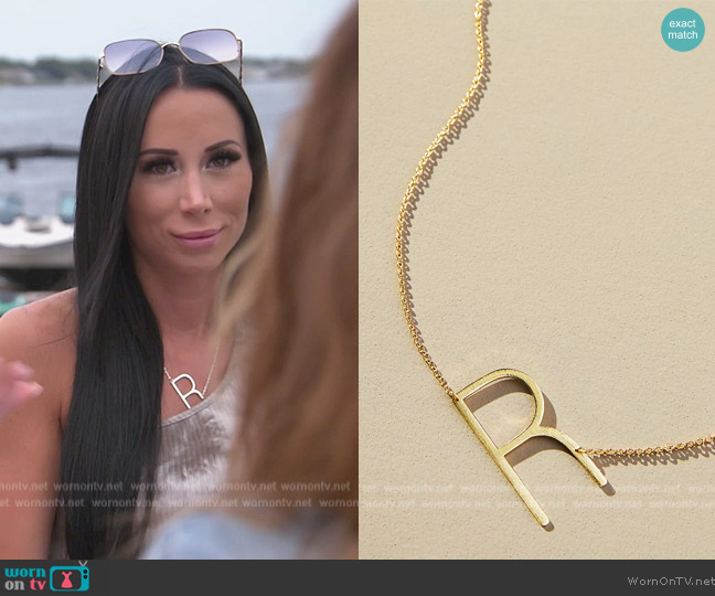 Anthropologie Monogram Pendant Necklace worn by  on The Real Housewives of New Jersey