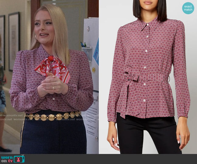 A.P.C. Janice Print Shirt worn by Lexi (Lauren Ash) on Not Dead Yet