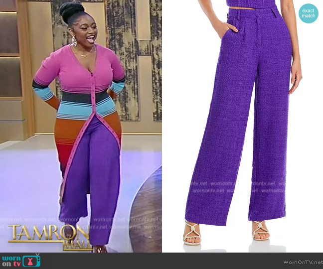 Aqua x Maeve Reilly Tweed Pants worn by Samara Joy on Tamron Hall Show