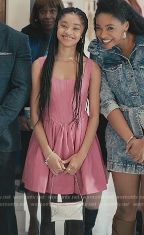 Ashley’s pink mini flare dress on Bel-Air
