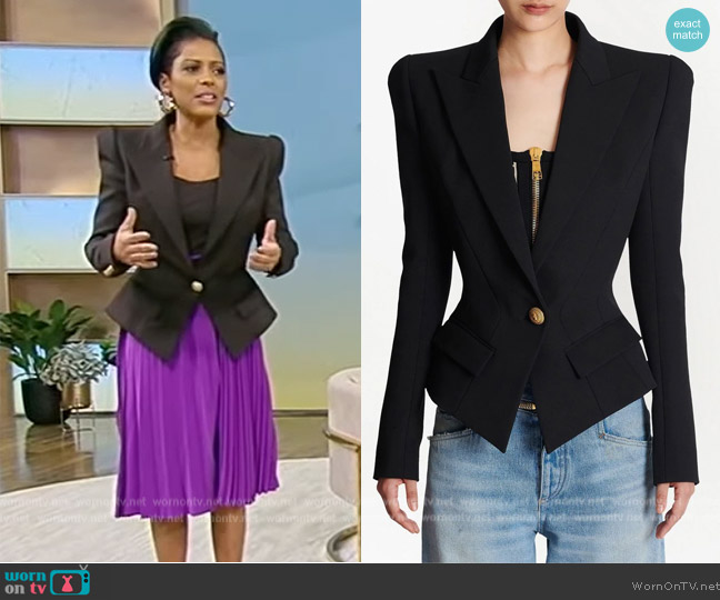 Balmain Flap-pockets Single-breasted Blazer worn by Tamron Hall on Tamron Hall Show