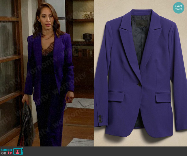 Banana Republic Sculpted Blazer worn by Lily Winters (Christel Khalil) on The Young and the Restless