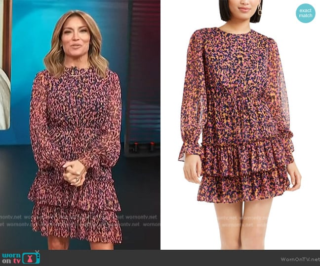 Bar III Ruffled Shift Mini Dress worn by Kit Hoover on Access Hollywood