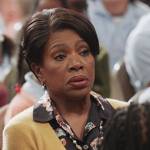 Barbara’s black floral print blouse on Abbott Elementary