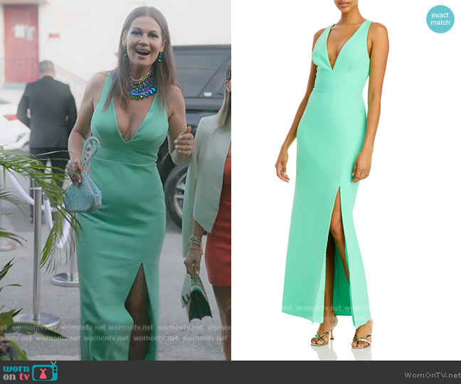 BCBGMAXAZRIA Cutout Back Gown worn by Julia Lemigova (Julia Lemigova) on The Real Housewives of Miami