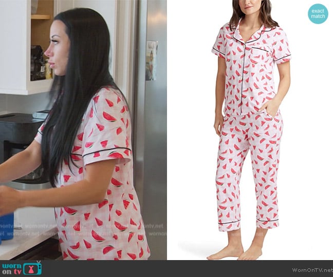 Bedhead Pajamas Short Sleeve Cropped Pajama Set worn by  on The Real Housewives of New Jersey