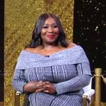 Bevy Smith’s grey off-shoulder dress on Good Morning America