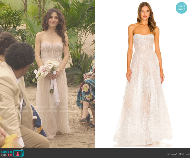 Bronx and Banco Mademoiselle Bridal Gown worn by Billie Connelly (Sara Shari) on Sex/Life