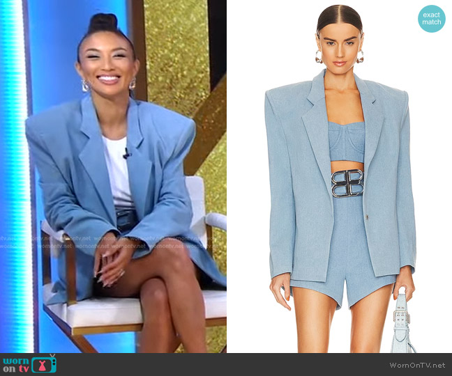 Bronx and Banco Britney Denim Blazer worn by Jeannie Mai on Good Morning America