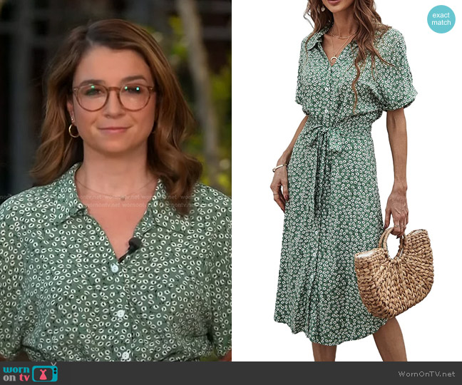 Brovave Summer Casual Short Sleeve Shirt Dress worn by Maura Barrett on NBC News Daily