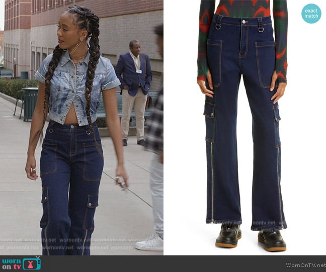 By.Dylyn Edwards Low Rise Wide Leg Jeans worn by Keisha (Netta Walker) on All American Homecoming