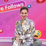 Carla Rockmore’s bird print blouse and pants on Today
