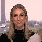 Carol Lee’s black colorblock sweater on NBC News Daily
