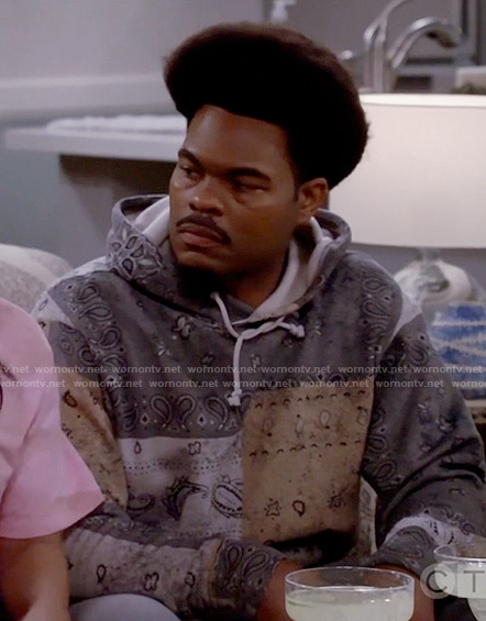 Carter’s grey patchwork print hoodie on Call Me Kat
