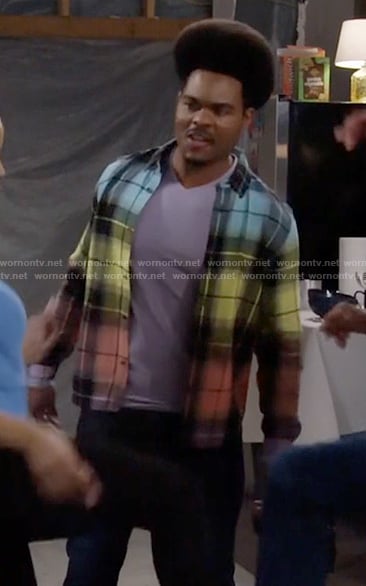 Carter’s ombre plaid shirt on Call Me Kat