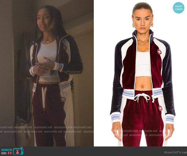 Casablanca Paneled Track Top worn by Zoey Johnson (Yara Shahidi) on Grown-ish