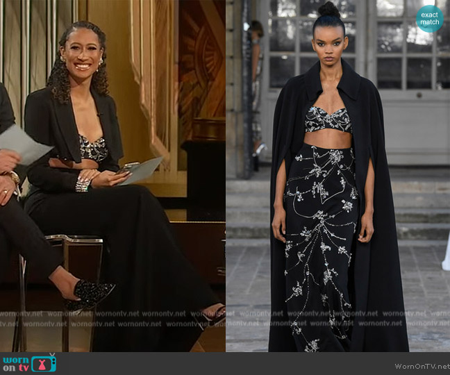 Celia Kritharioti's 2023 Blazer Collection worn by Elaine Welteroth on Live with Kelly and Mark