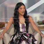 Charli D’Amelio’s abstract print flared mini dress on The Talk