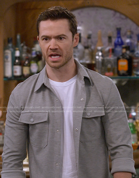 Charlie’s grey button down shirt on How I Met Your Father