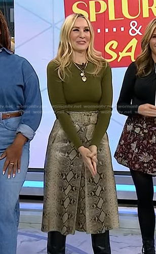 Chassie’s snakeskin belted skirt on Today
