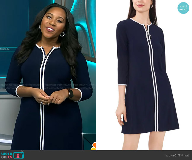 Chaus Center Stripe Minidress worn by Kay Angrum on NBC News Daily