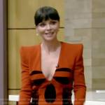 Christina Ricci’s brown contrast blazer on Live with Kelly and Ryan