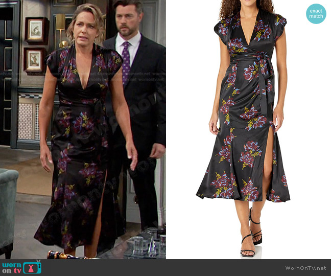 Cinq a Sept Neila Silk Midi-Dress worn by Nicole Walker (Arianne Zucker) on Days of our Lives