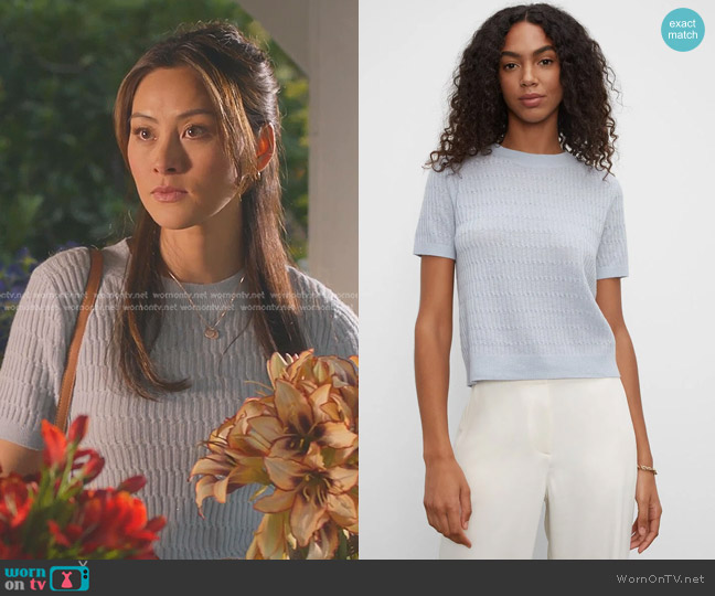 Club Monaco Cashmere Rib Short Sleeve Tee
