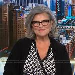 Cynthia McFadden’s geometric print wrap dress on NBC News Daily