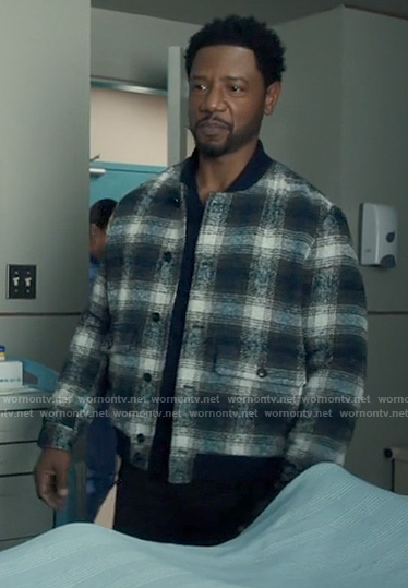 Dante’s plaid bomber jacket on The Equalizer