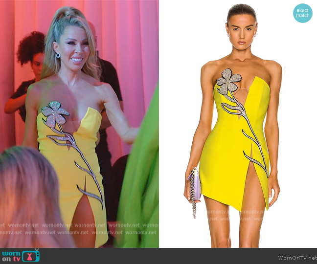 David Koma Strapless Flower Mini Dress worn by Lisa Hochstein (Lisa Hochstein) on The Real Housewives of Miami