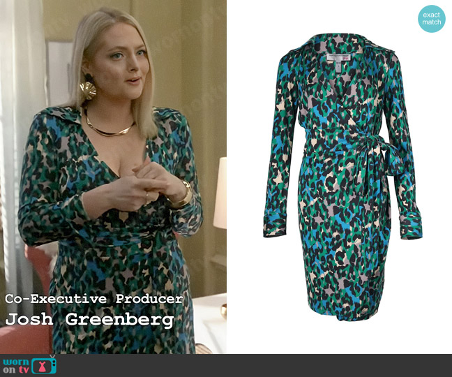 Diane von Furstenberg Judy Animal Print Dress worn by Lexi (Lauren Ash) on Not Dead Yet
