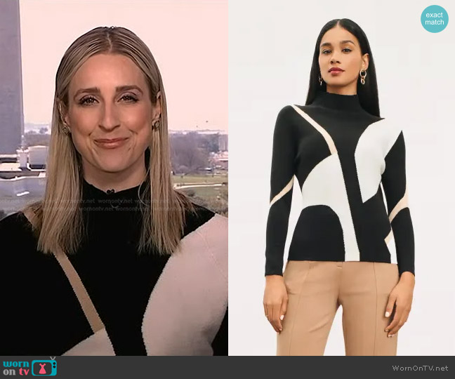 Donna Karan Mock-Neck Sweater worn by Carol Lee on NBC News Daily