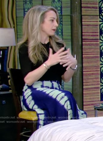 Dr Becky’s blue tie dye skirt on Live with Kelly and Ryan