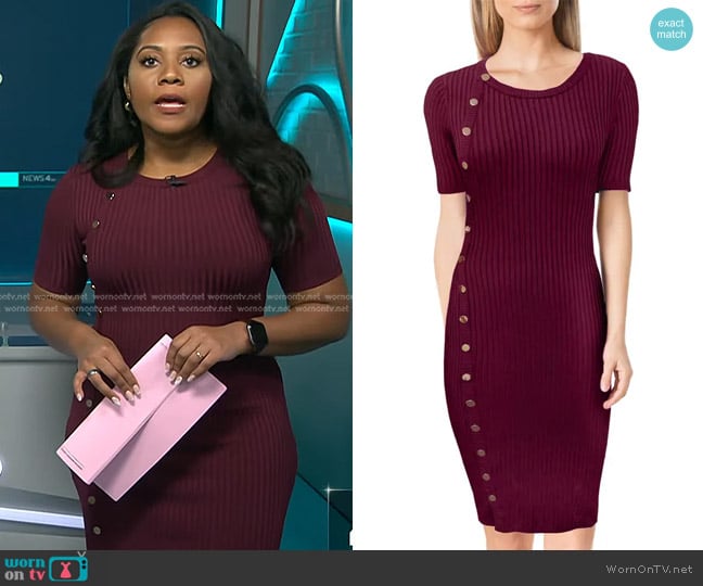 Dress The Population Ansley Rib Body-Con Dress worn by Kay Angrum on NBC News Daily