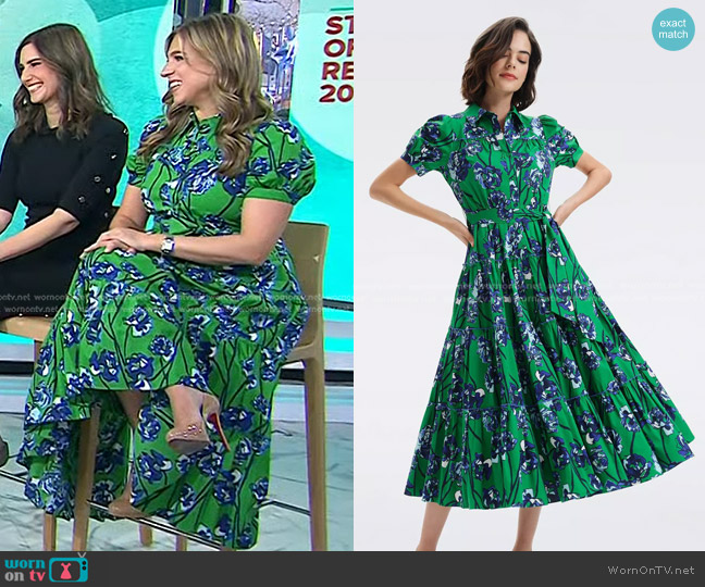 Diane von Furstenberg Queena Cotton Poplin Midi Dress worn by Danielle Weisberg on Today
