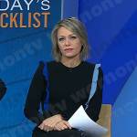 Dylan’s black ruffle trim dress on Today