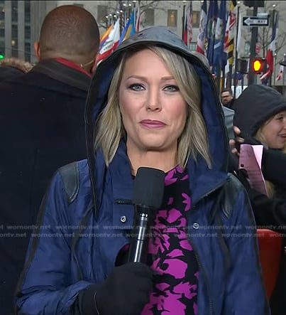 Dylan’s navy rain jacket on Today