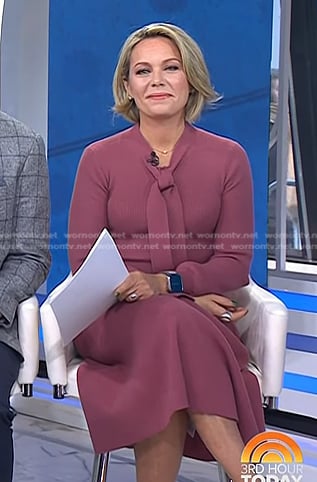 Dylan’s pink tie neck dress on Today