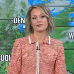 Dylan’s orange tweed mini dress on Today