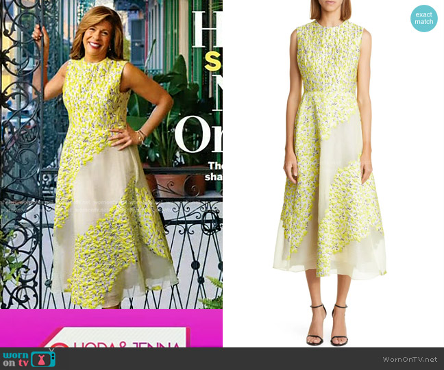 Lela Rose Floral Sleeveless A-Line Dress worn by Hoda Kotb on Today