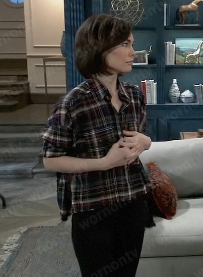 Elizabeth’s plaid shirt on General Hospital